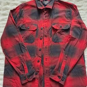 Red and Black Plaid Button-Up Shirt